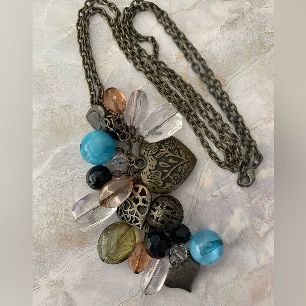 Elegant Multi-Color Charm Necklace